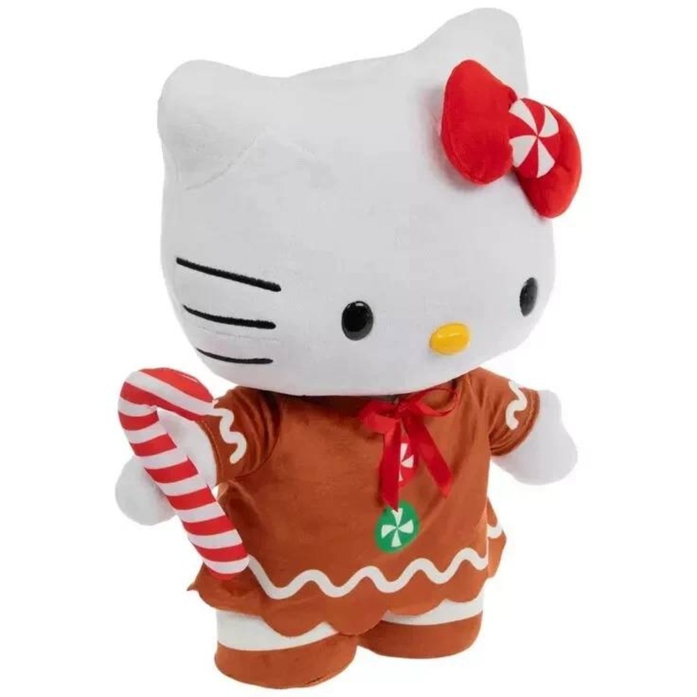 Hello Kitty Gingerbread Holiday Greeter Plush Sanrio Christmas Candy Cane 17.5in